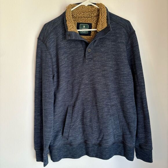 G.H. BASS & CO. ROCK RIVER LONG SLEEVE BUTTON MOCK FLEECE PULLOVER SIZE LG EUC! - Picture 3 of 9